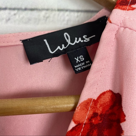 Lulu’s Delvy Blush Pink Floral Print Romper size extra small - Picture 5 of 8